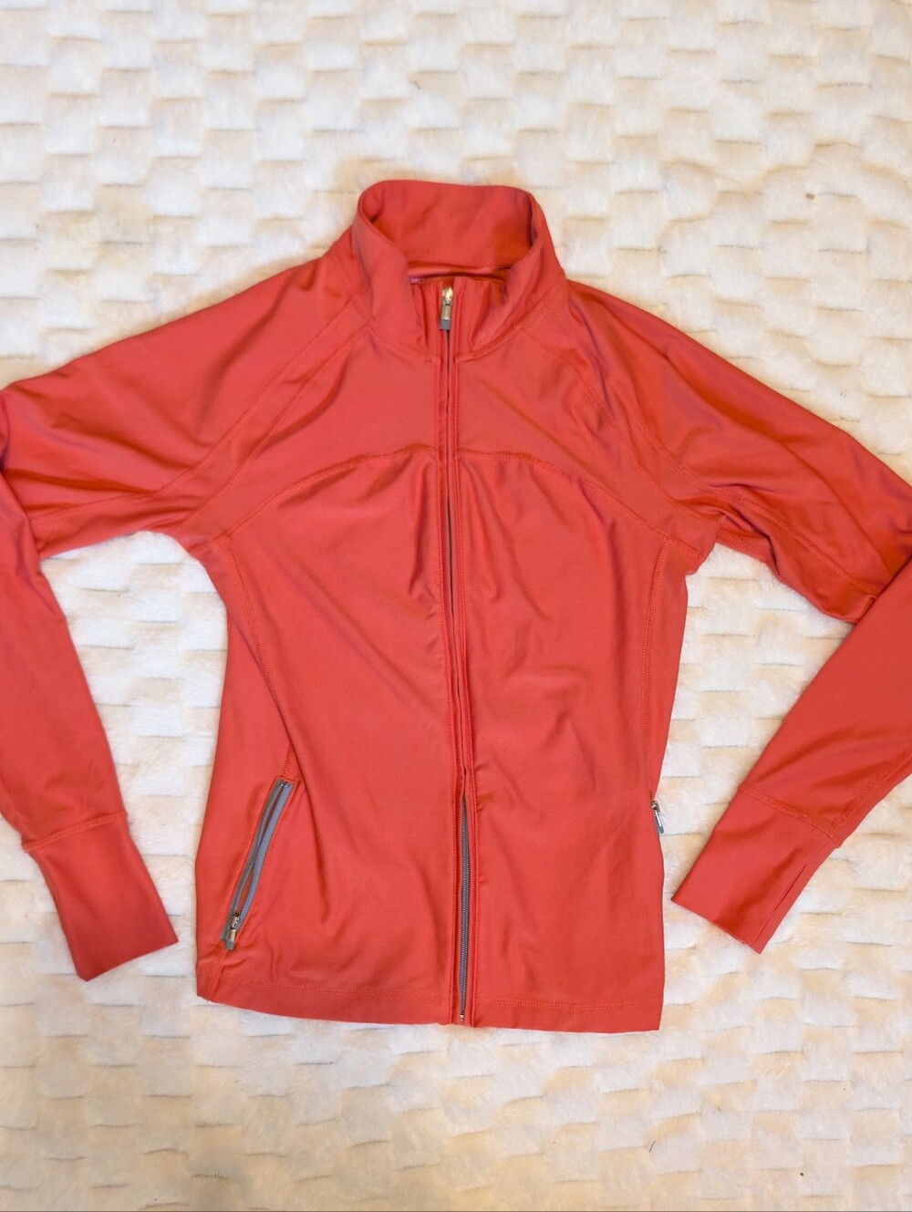 GapBody Coral Pink Full Zip Performance Athletic Running Jacket Thumbholes Small